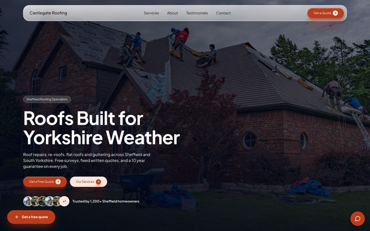 Castlegate Roofing demo website